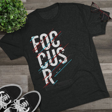 Focus R Unisex Tri-Blend Crew Tee, Intent & Precision Graphic Shirt, Casual Wear for Motivation, Fitness Enthusiasts, Gift for Holidays