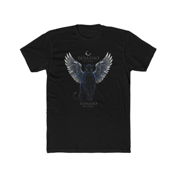 Romantic Black Cat Winged Unisex Cotton Crew Tee, Perfect for Cat Lovers, Gift for Birthdays, Casual Wear, Cozy Style, Unique Fashion