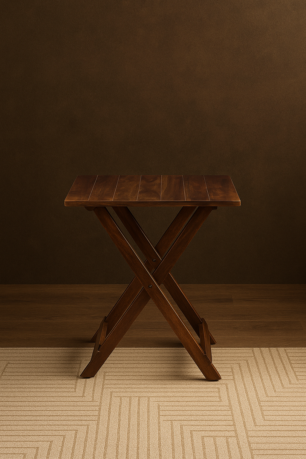Rustic Fold-X Amberwood Table by Wisdom Creators