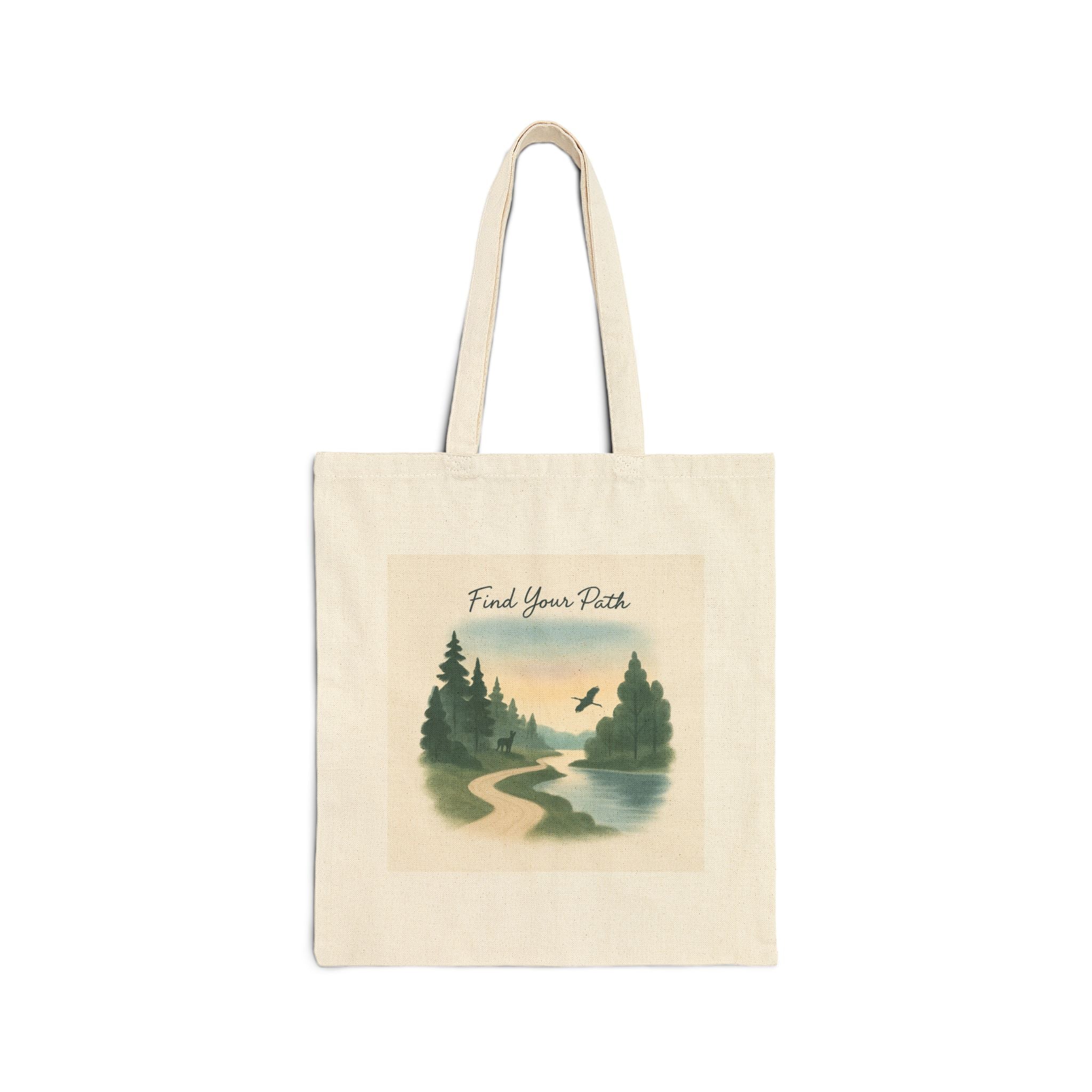 Find Your Path Canvas Tote — Nature Scenic Eco Grocery Bag