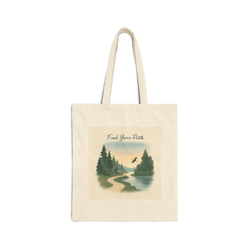 Find Your Path Canvas Tote — Nature Scenic Eco Grocery Bag
