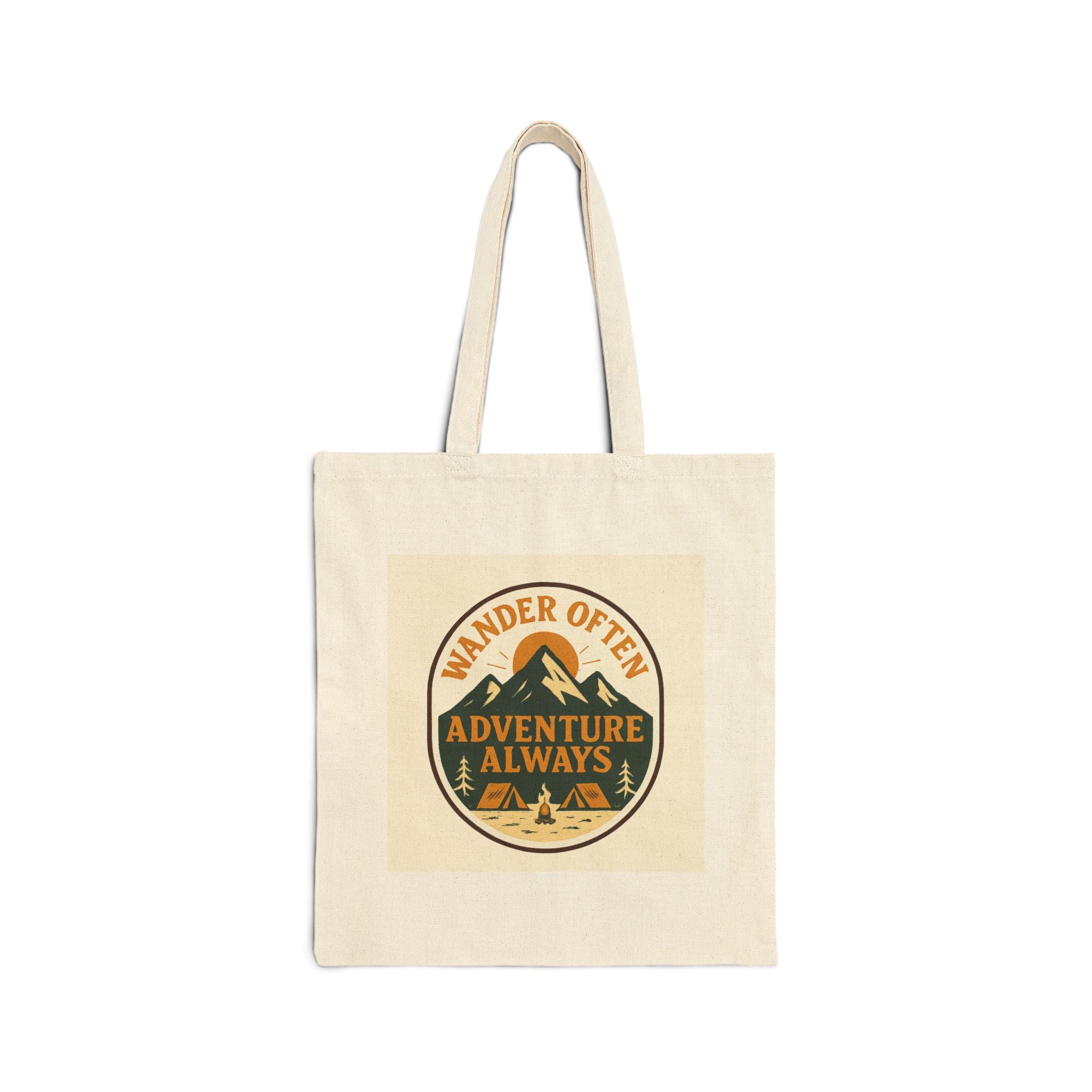 Adventure Tote Bag - "Wander Often, Adventure Always" Cotton Canvas Market Tote
