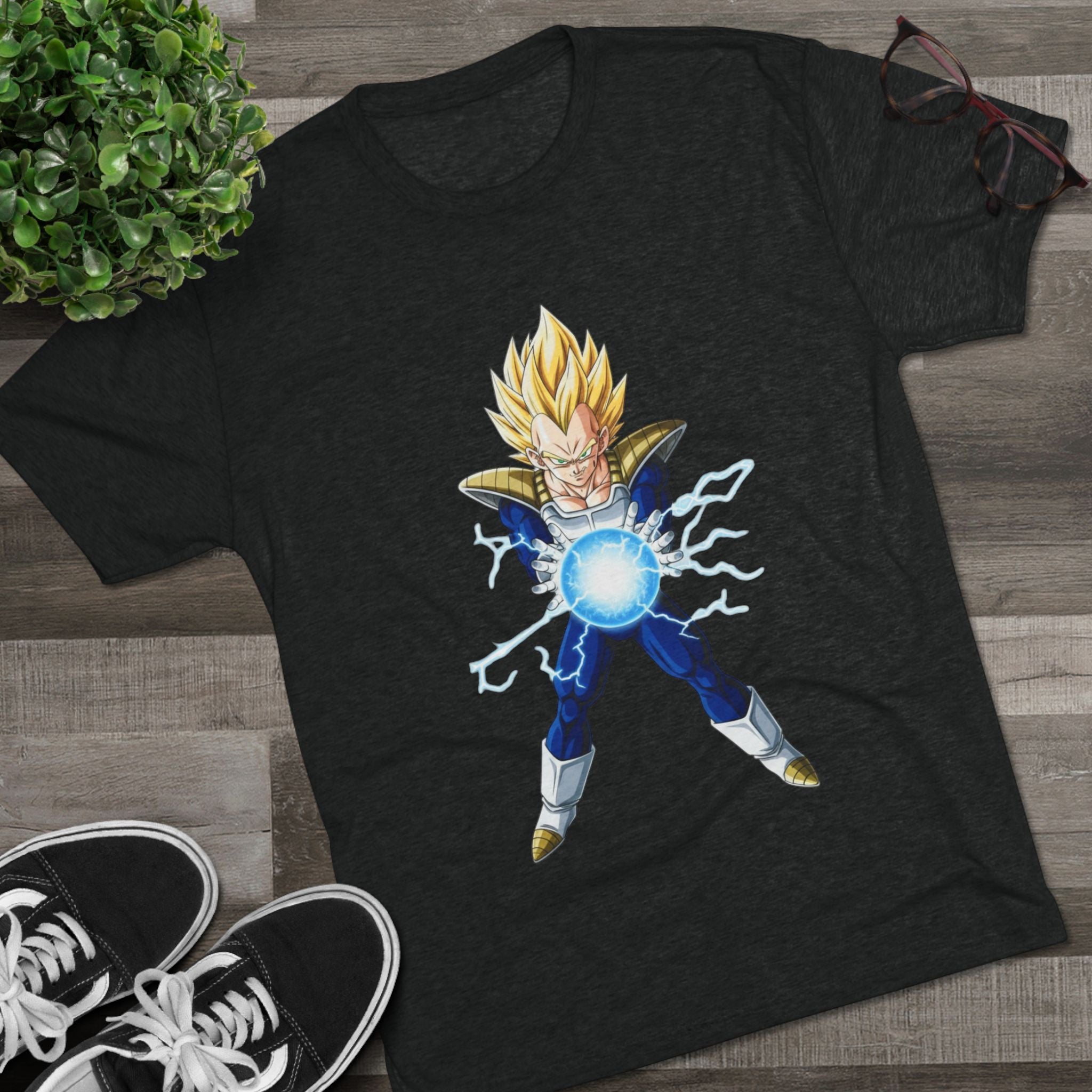 Unisex Tri-Blend Crew Tee with Super Saiyan Design, Anime Tee, Casual T-Shirt, Gift for Fans, Dragon Ball Z Merchandise