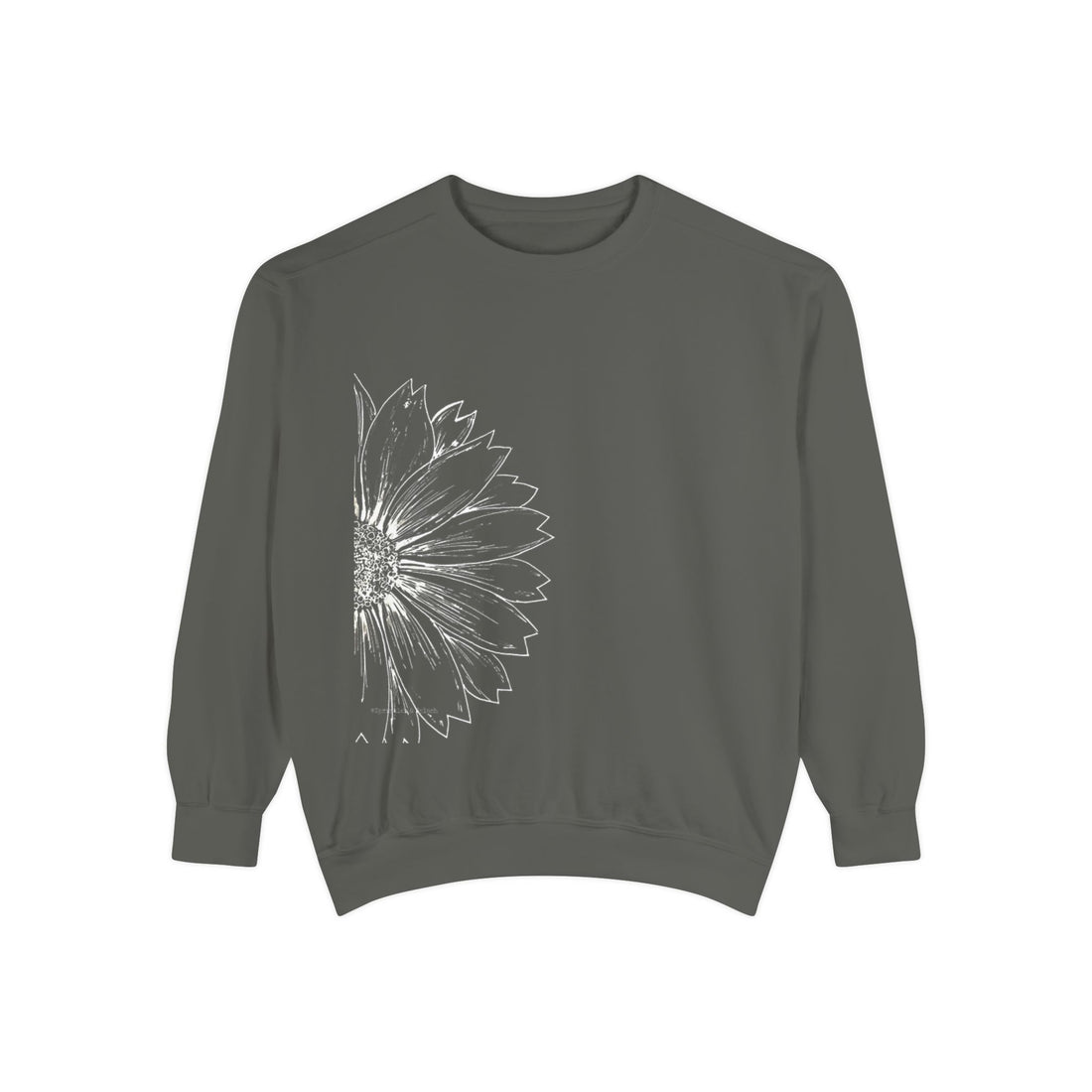 Half Sunflower Sweatshirt — Vintage Floral Crewneck