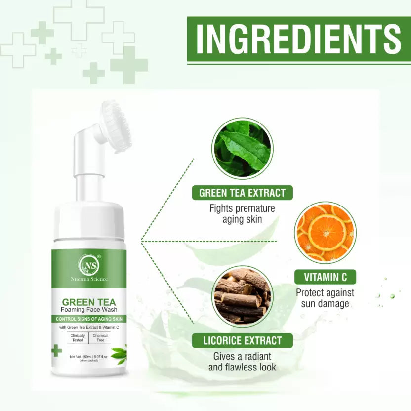 Green Tea Foaming Face Wash | Hydrate, Soothe & Revitalize Skin - 150ml