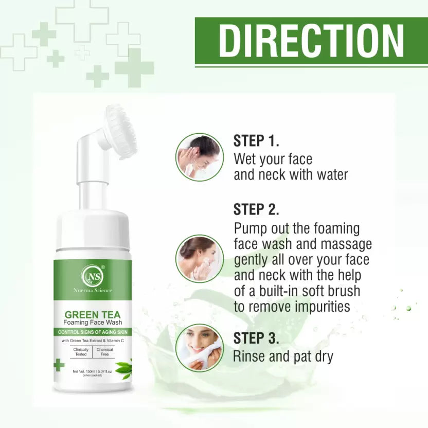 Green Tea Foaming Face Wash | Hydrate, Soothe & Revitalize Skin - 150ml