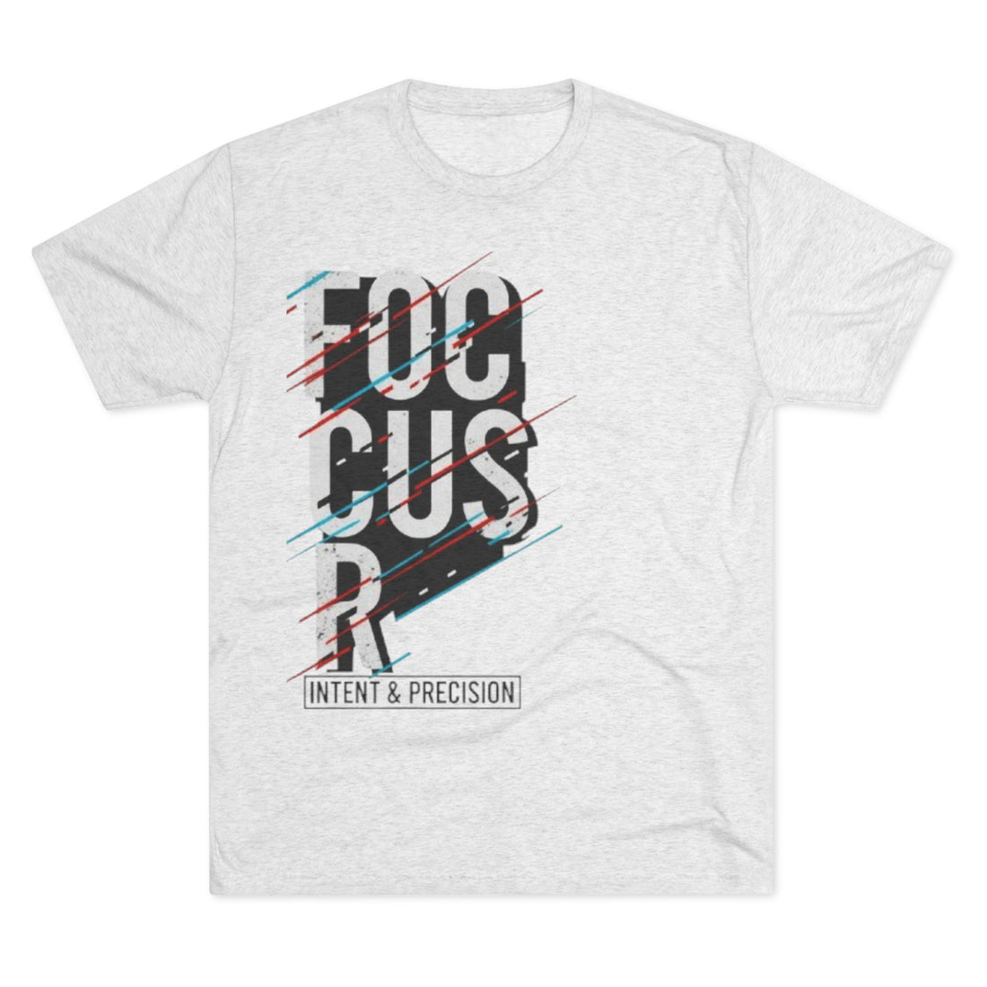 Focus R Unisex Tri-Blend Crew Tee, Intent & Precision Graphic Shirt, Casual Wear for Motivation, Fitness Enthusiasts, Gift for Holidays