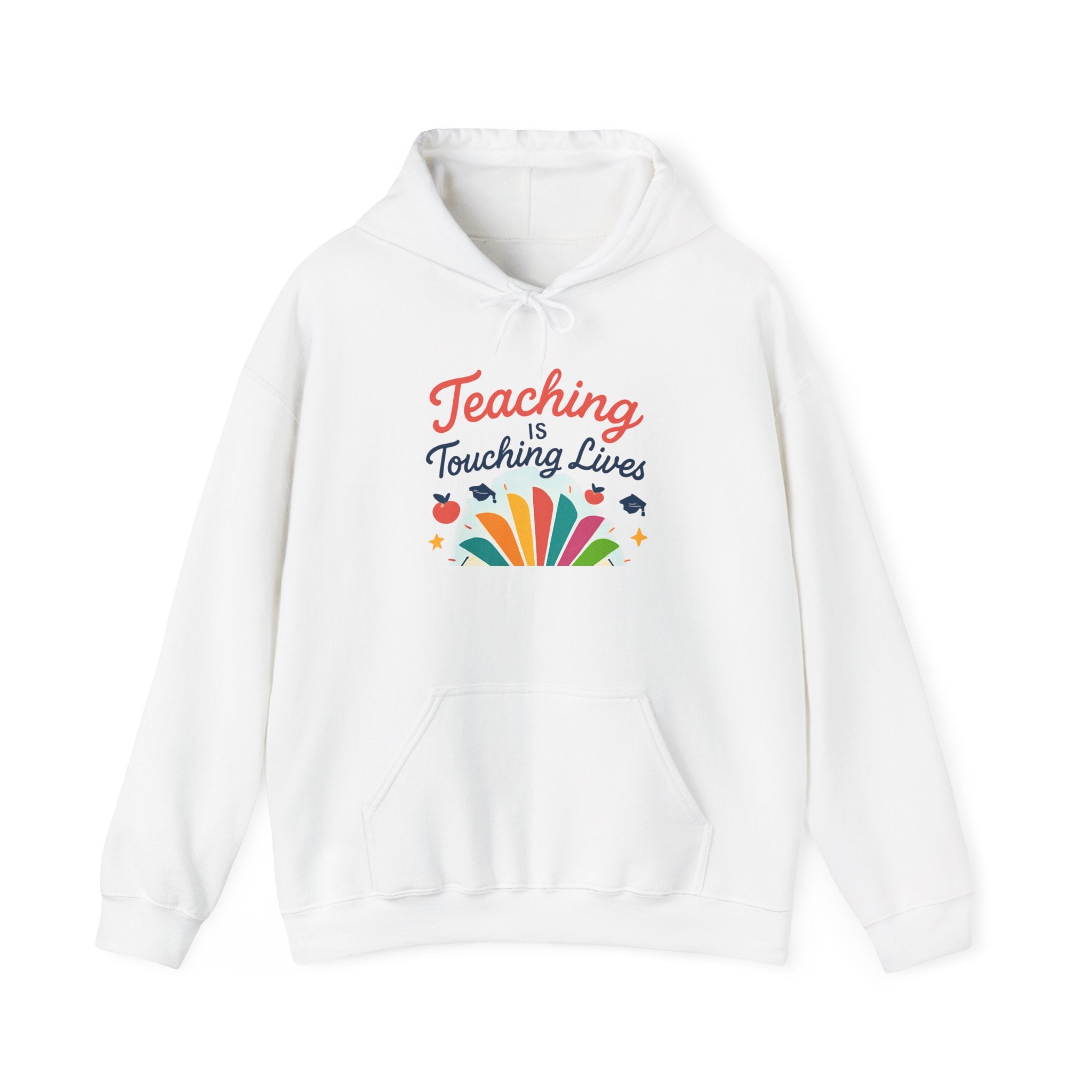 Teacher Hoodie - "Teaching Is Touching Lives" Colorful Book Design