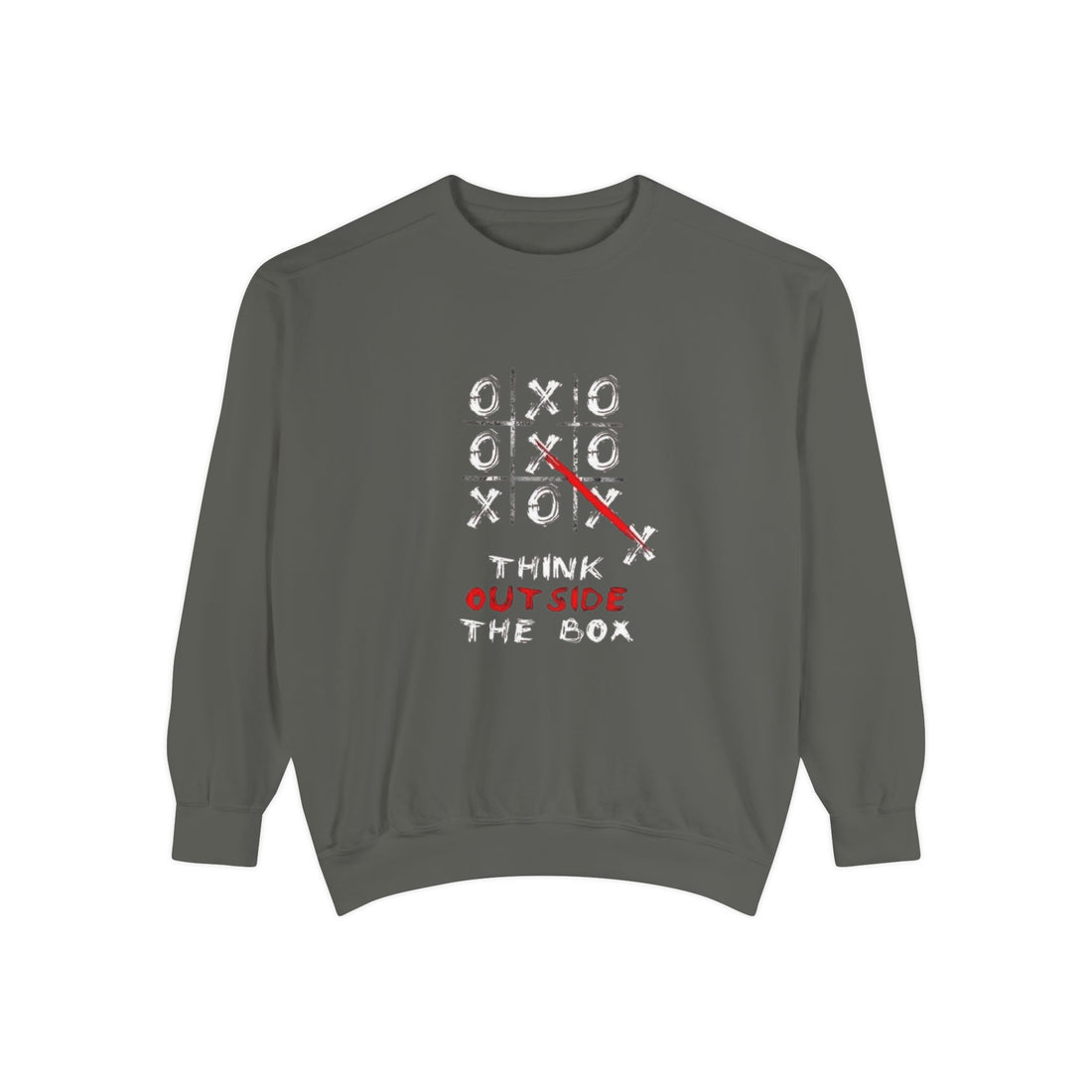Think Outside the Box - Casual Garment-Dyed Sweatshirt