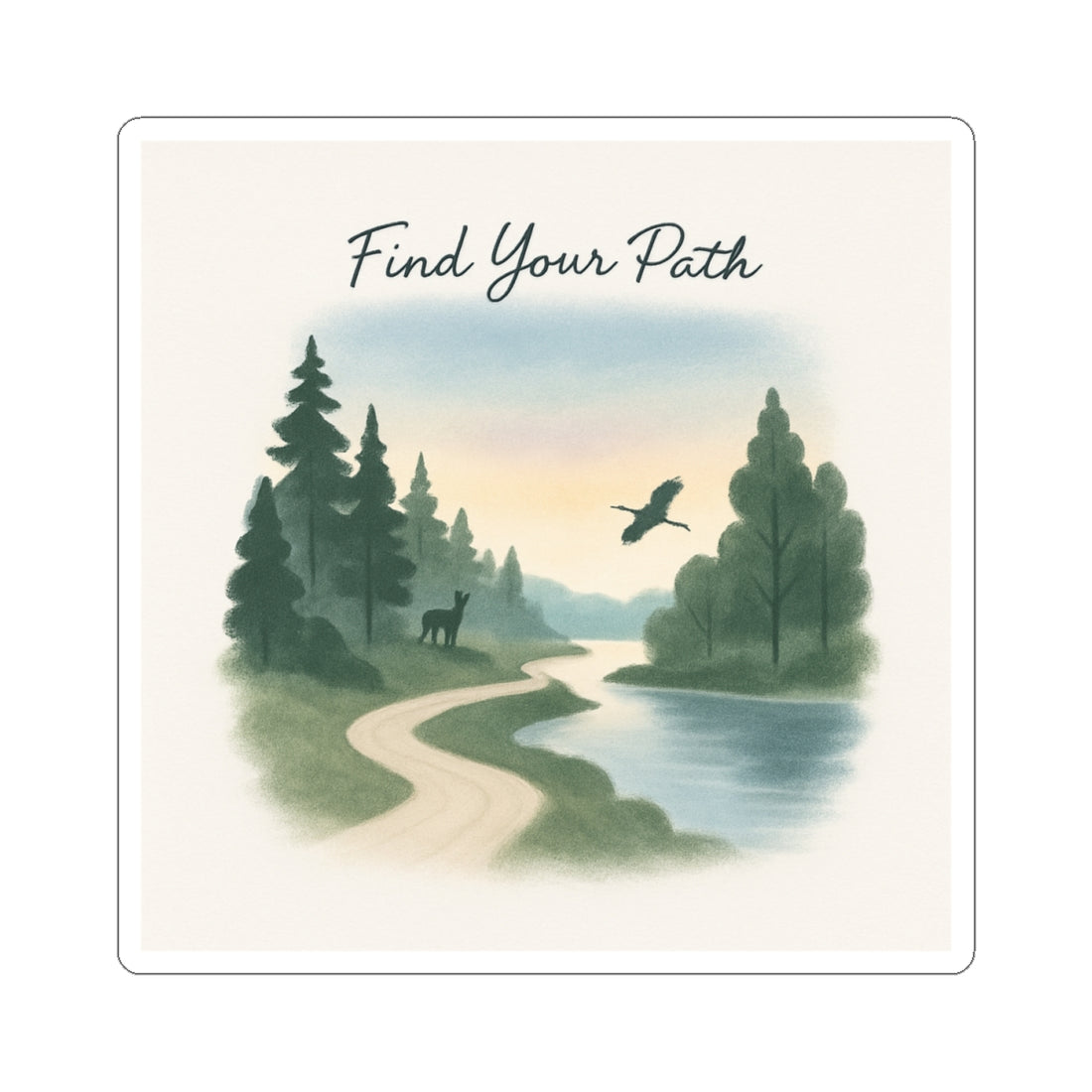 Find Your Path Sticker — Nature Trail Kiss-Cut Vinyl Sticker