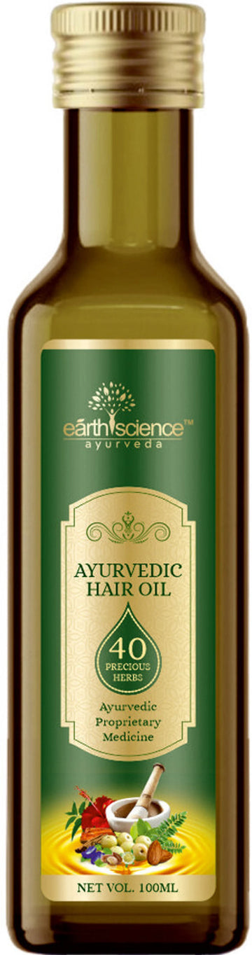 Earth Science Ayurvedic Hair Oil with 40 Precious Herbs & Oils (100ml)