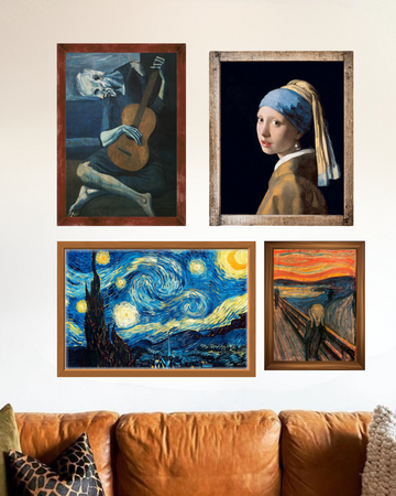 Timeless Classics Wall Art Set – Framed Prints of 4 Iconic Masterpieces