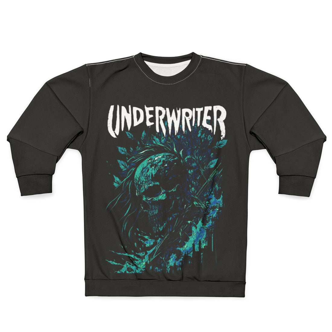 Underwriter Skull Graphic Sweatshirt – Dark Grunge Band Tee