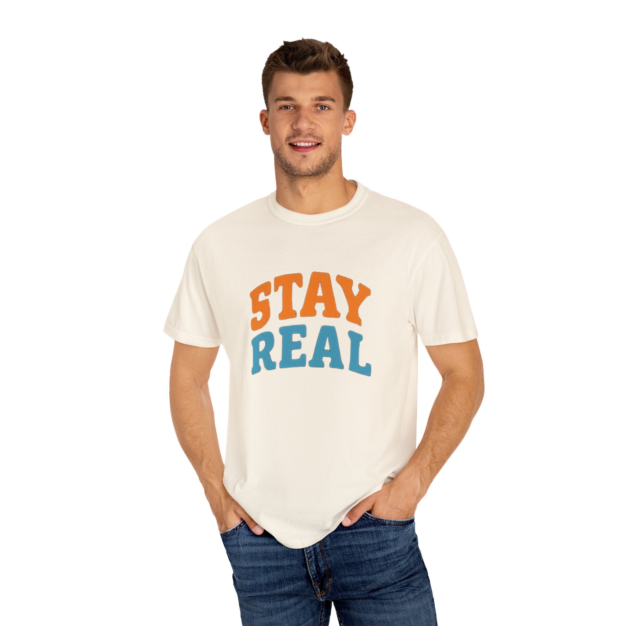 Stay Real Retro Graphic T-Shirt — Positive Message Tee
