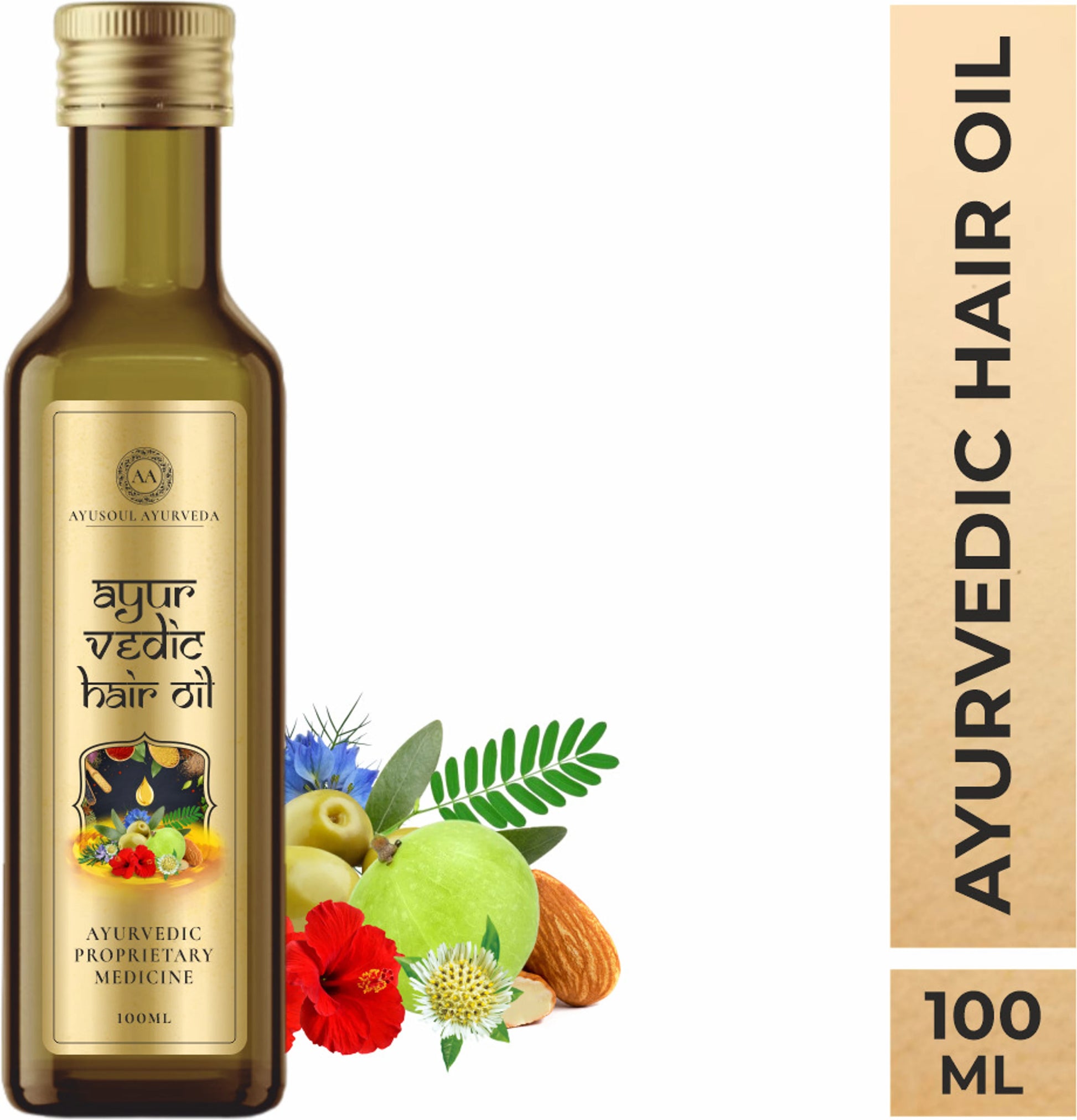 Ayusoul Ayurvedic Hair Oil with 40 Precious Herbs & Oils (100ml)
