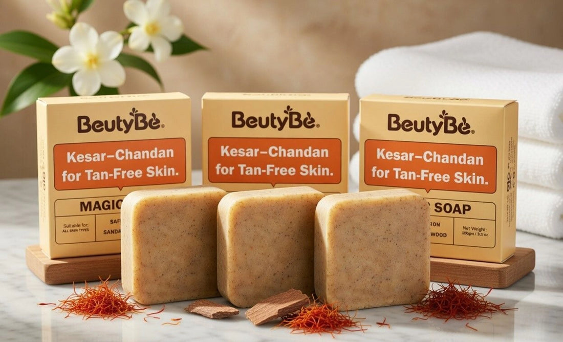 Kesar Chandan Magic Soap — Tan Removal & Skin Brightening (Pack of 3, 300g)