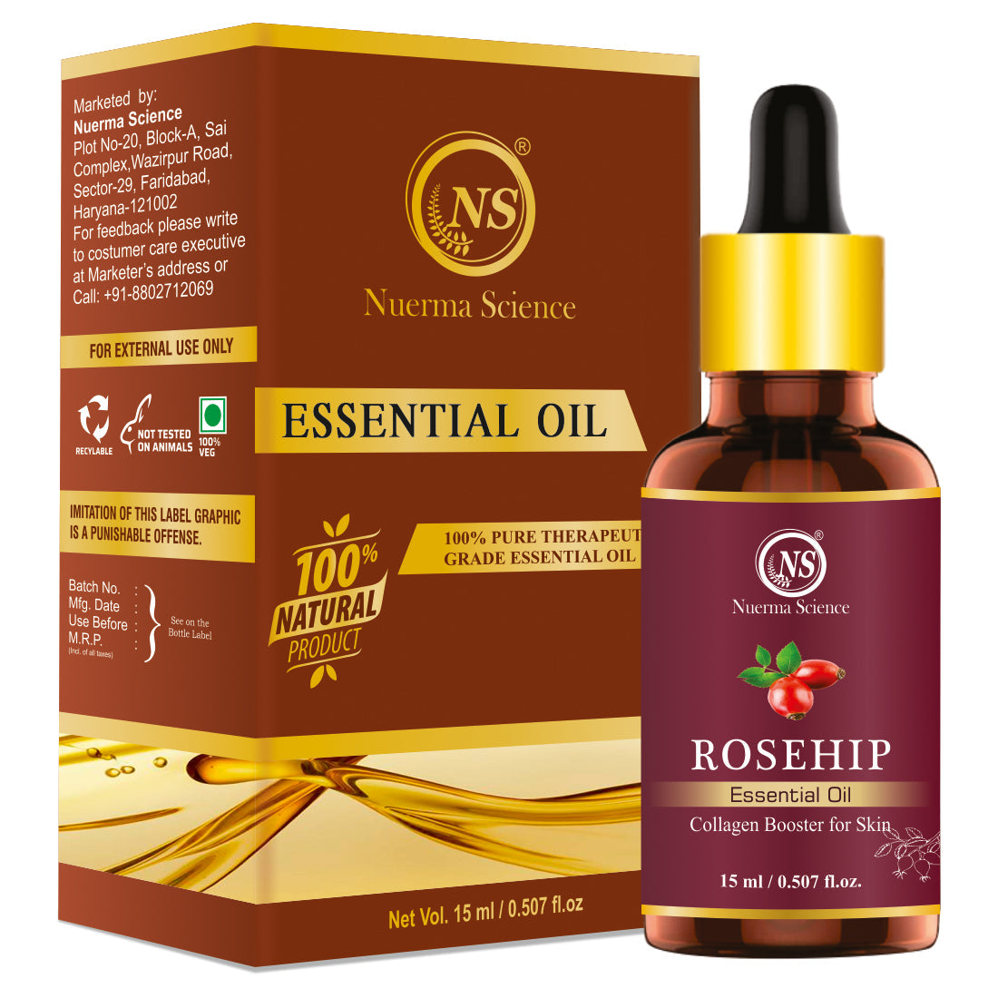 Rosehip Essential Oil For Anti-Aging - 15ml