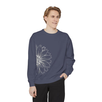 Half Sunflower Sweatshirt — Vintage Floral Crewneck