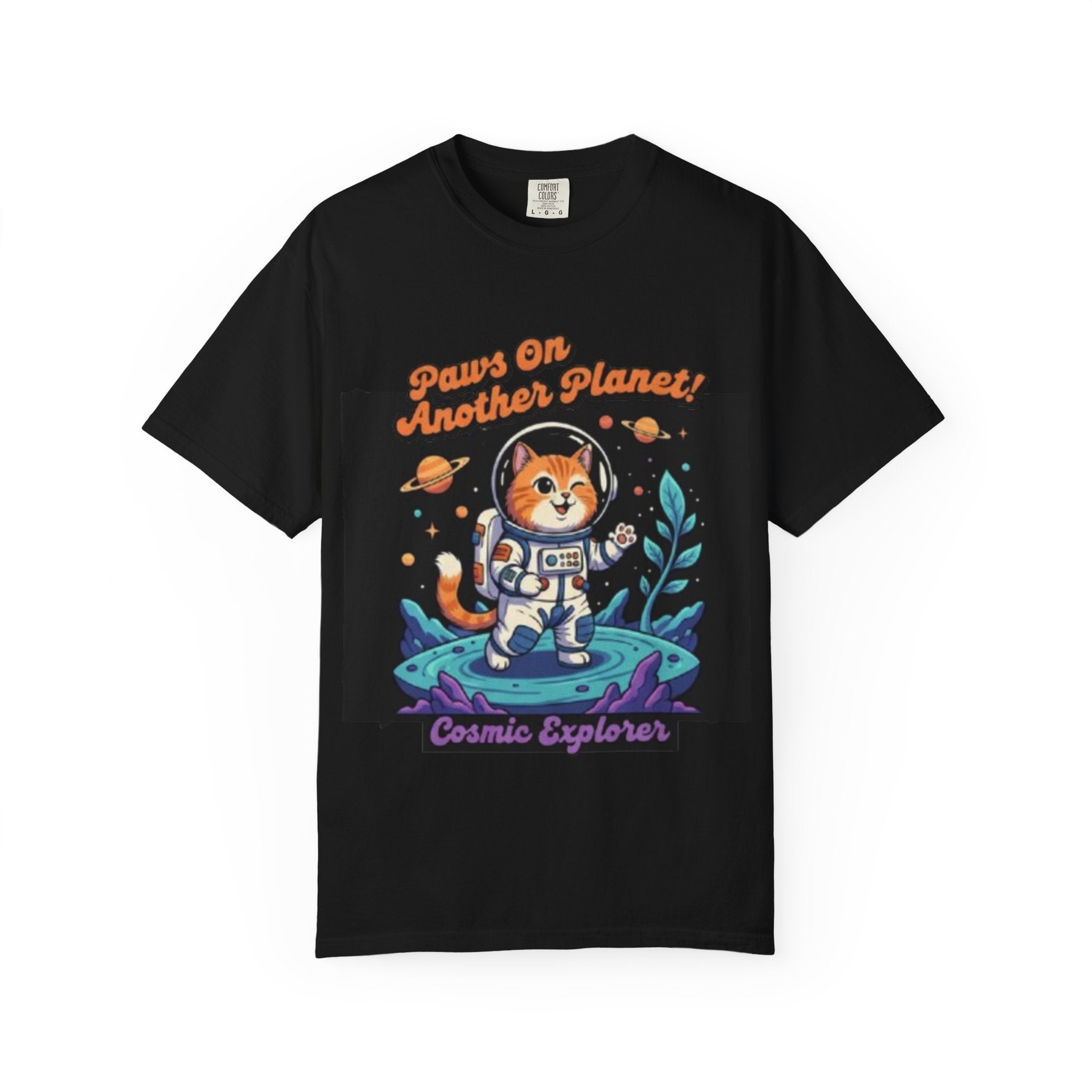Cosmic Cat T-Shirt - Paws On Another Planet, Cute Space Tee, Cat Lover Gift, Unisex Graphic Tee, Astronaut Cat Shirt, Fun Casual Wear