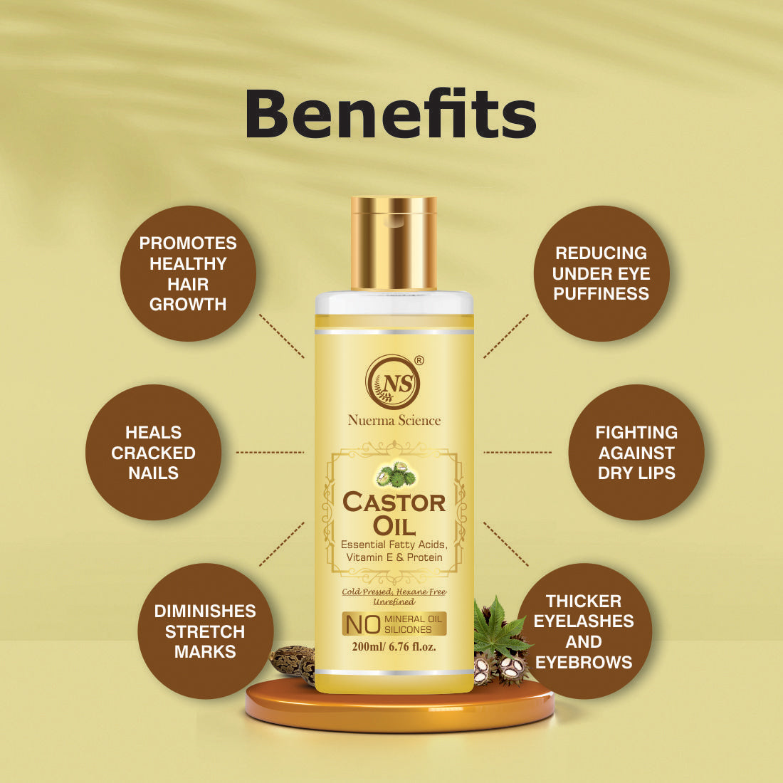 Castor Oil For Skin & Body | Hydrating & Soothing Massage Oil - 200ml