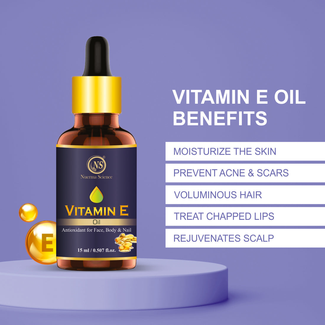 Vitamin E Essential Oil for Face & Body - 15ml