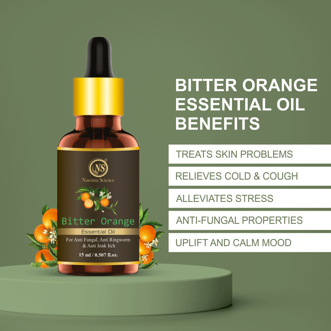 Bitter Orange Essential Oil For Anti Fungal & Aromatherapy - 15ml