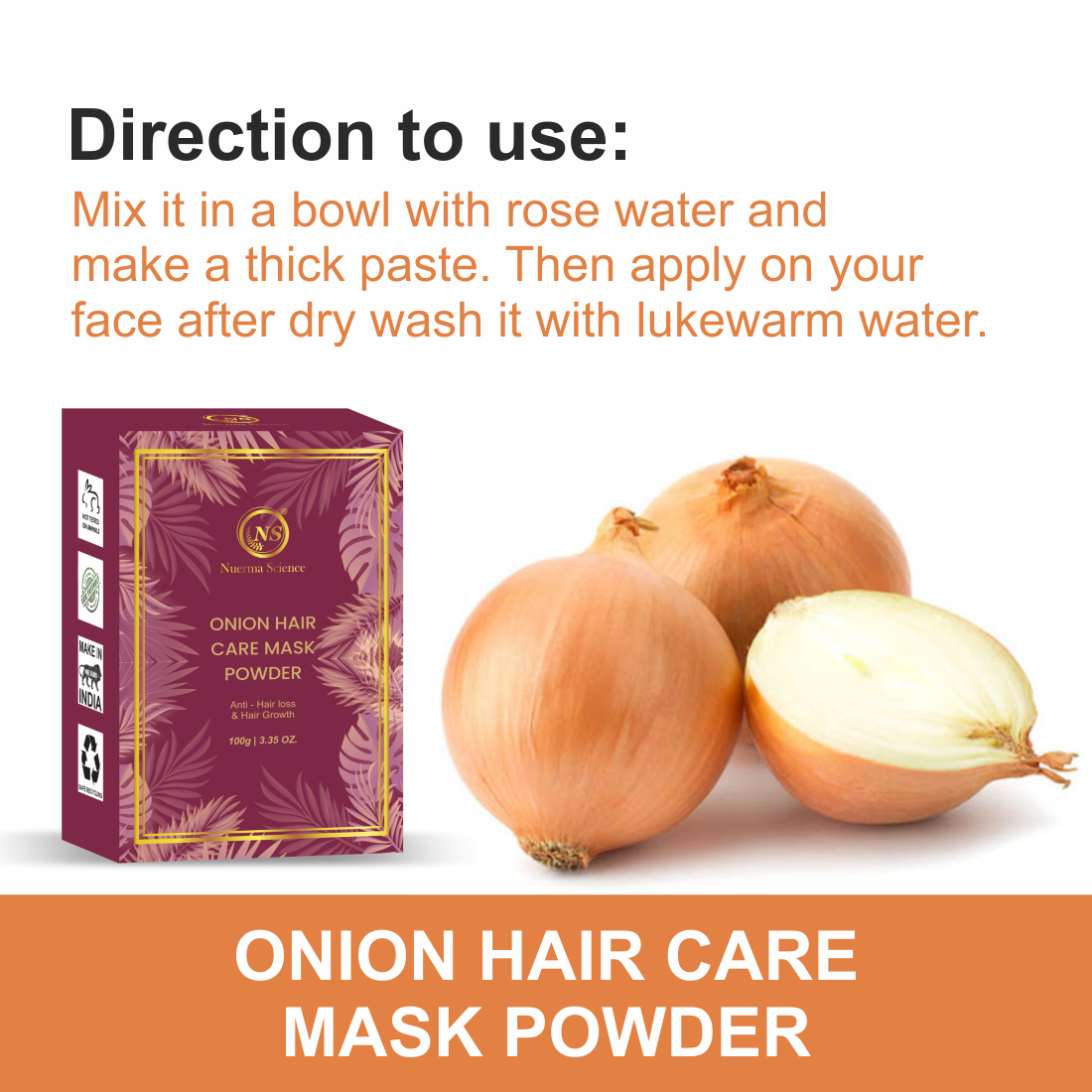 Onion Powder For Hair Mask - 100mg
