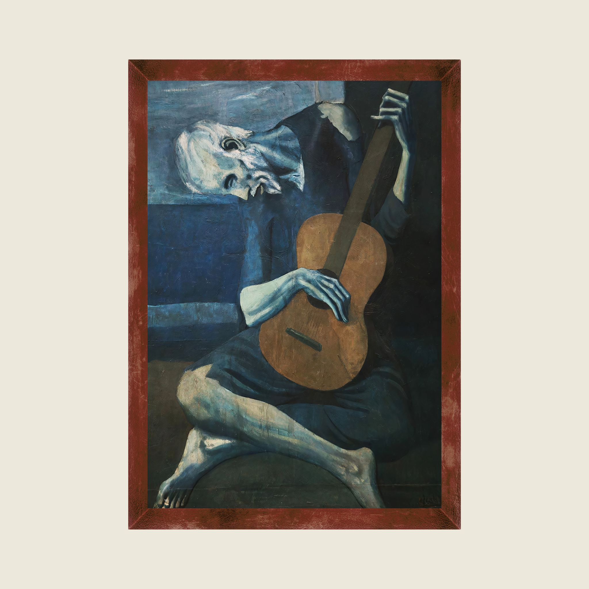 Soul in Strings – Framed Print of The Old Guitarist