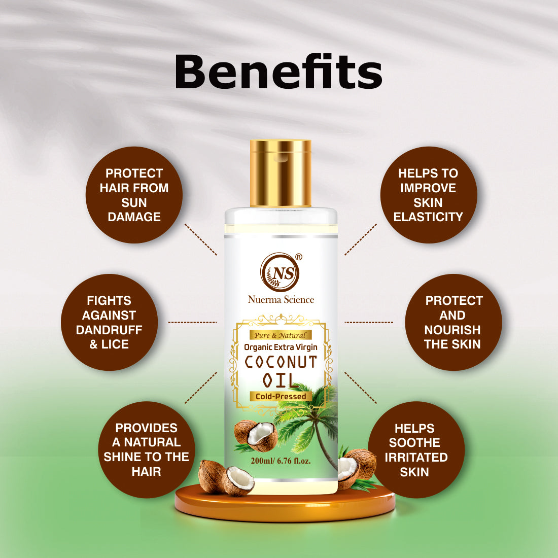 Coconut Pure Oil: Your Holistic Elixir for Body and Hair - 200ml