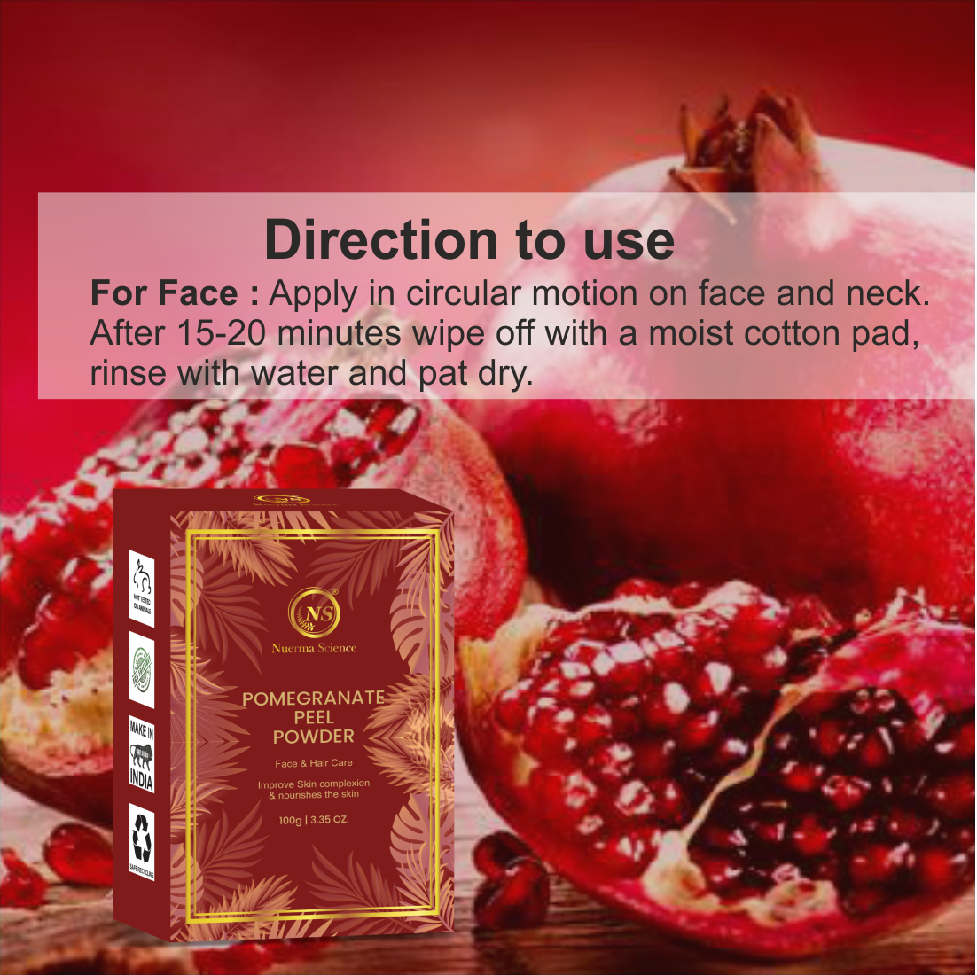 Pomegranate Peel Organic Powder For Skin & Hair - 100gm