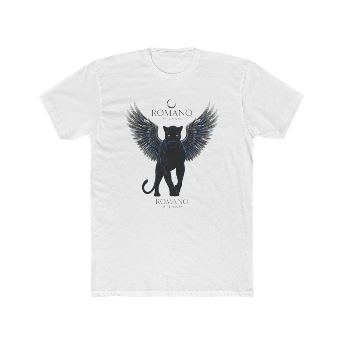 Romantic Black Cat Winged Unisex Cotton Crew Tee, Perfect for Cat Lovers, Gift for Birthdays, Casual Wear, Cozy Style, Unique Fashion