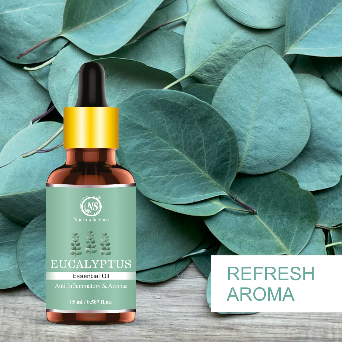 Eucalyptus Essential Oil For Cold, Fresh Breathing & Joints Pain - 15ml
