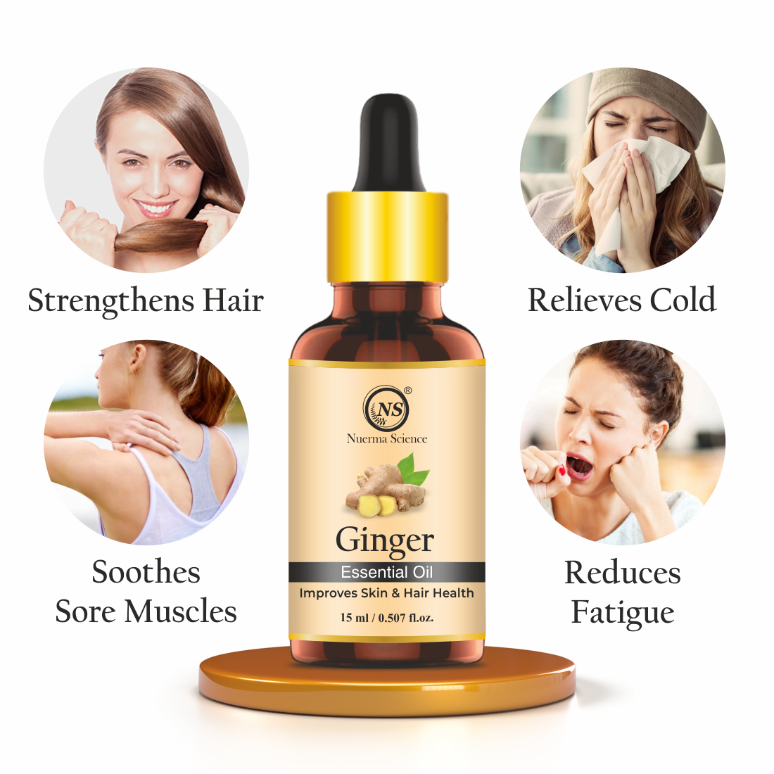 Pure Ginger Oil For Skin, Body & Hair Care - 15ml