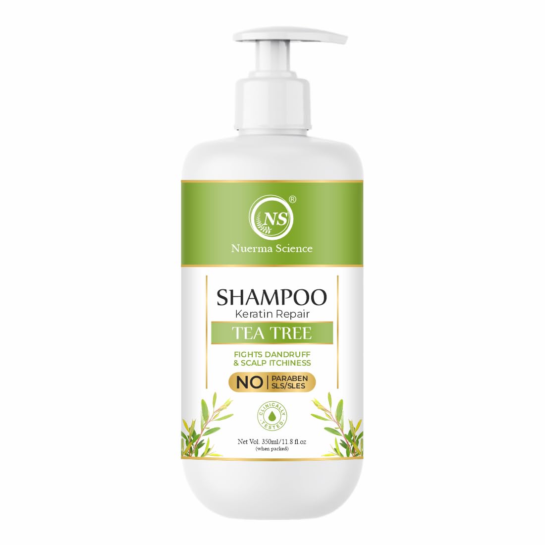 Keratin Repair Tea Tree Shampoo for Shine, Soft & Frizz-Free Hair Damage Repair - 350ml