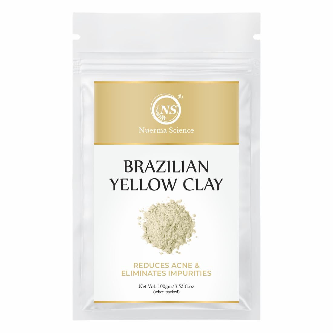 Brazilian Yellow Clay - 100gm | Reduces Acne & Eliminates Impurities