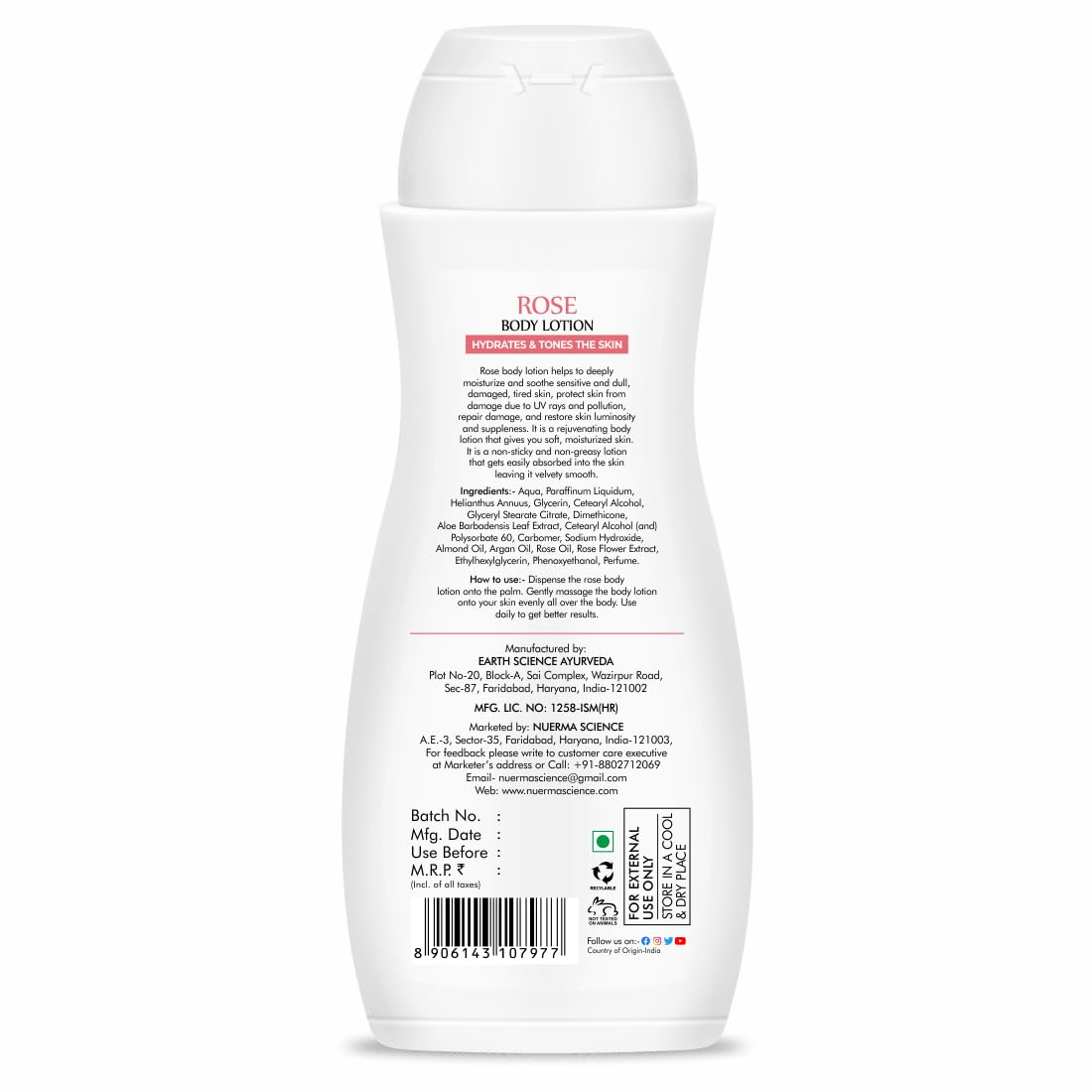 Rose Body Lotion for Deep Moisturizing, Hydration & Nourishment - 218ml