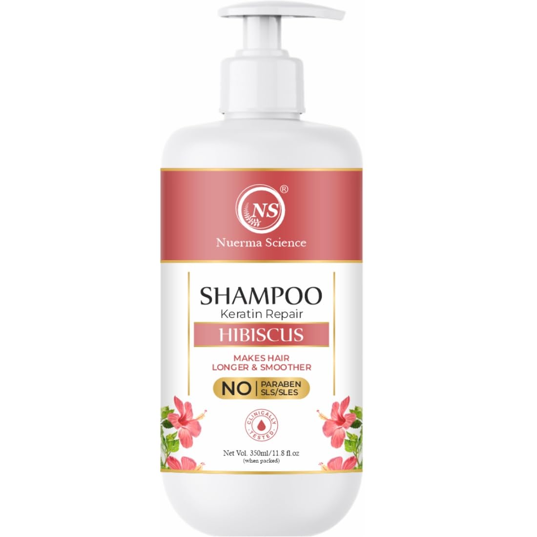 Hibiscus Hair Shampoo with Keratin Repair (SLS Free) - 350ml