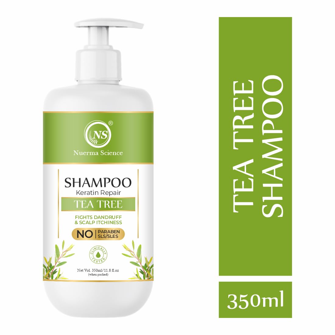 Keratin Repair Tea Tree Shampoo for Shine, Soft & Frizz-Free Hair Damage Repair - 350ml