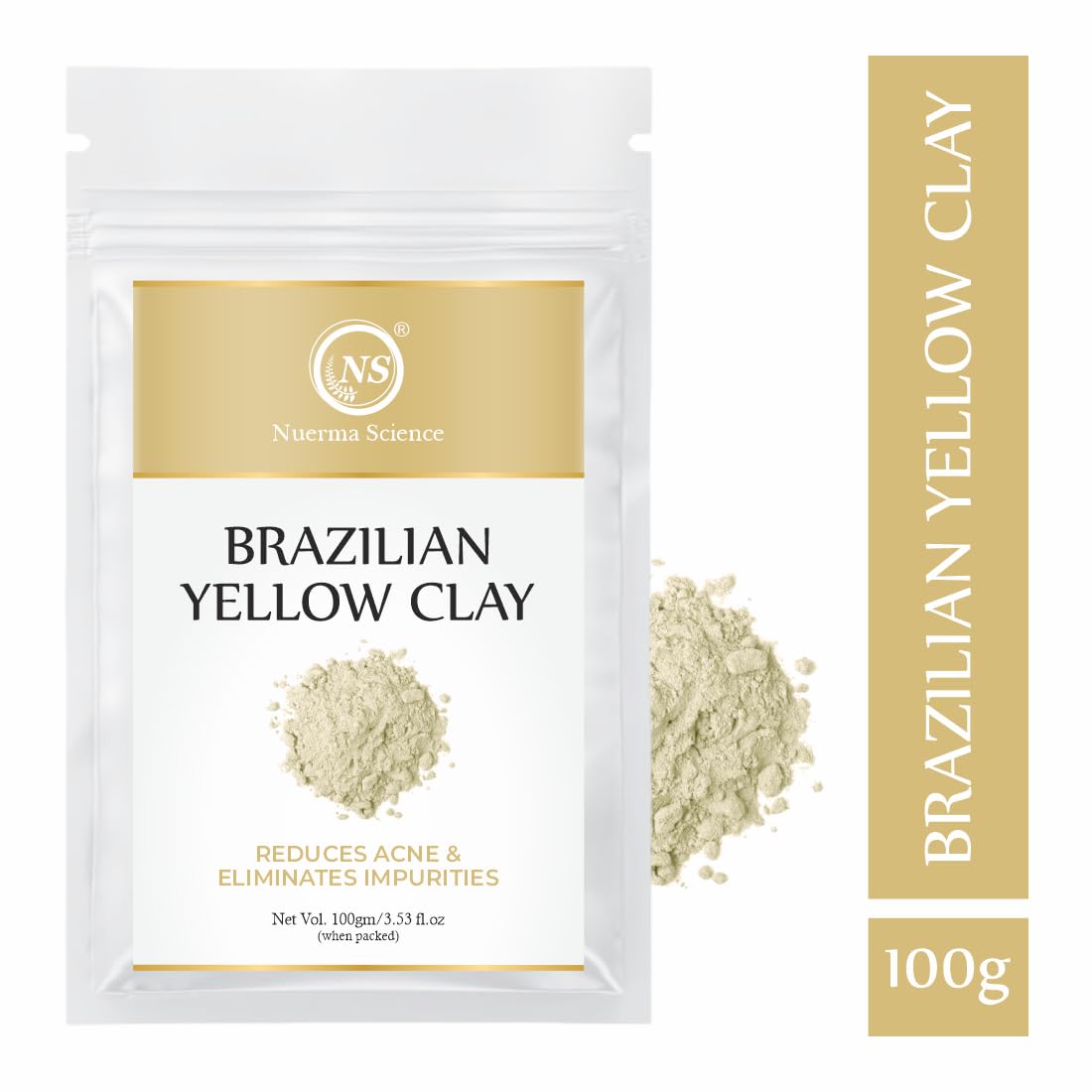 Brazilian Yellow Clay - 100gm | Reduces Acne & Eliminates Impurities