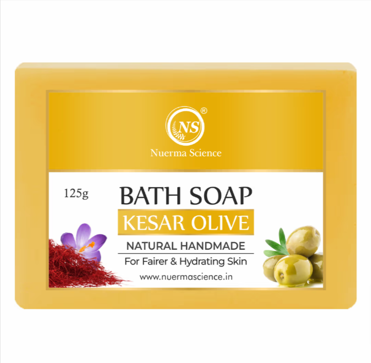 Kesar Olive Bath Soap | Brightens & Nourishes Skin - 125gm