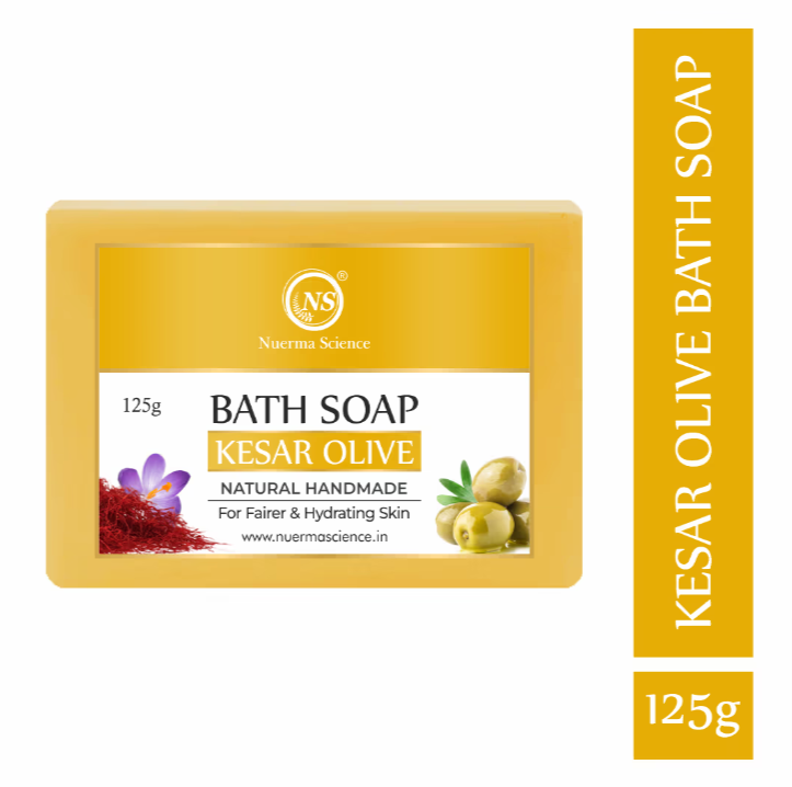 Kesar Olive Bath Soap | Brightens & Nourishes Skin - 125gm
