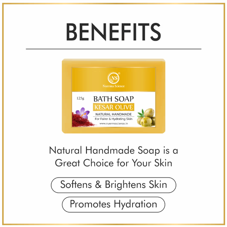 Kesar Olive Bath Soap | Brightens & Nourishes Skin - 125gm