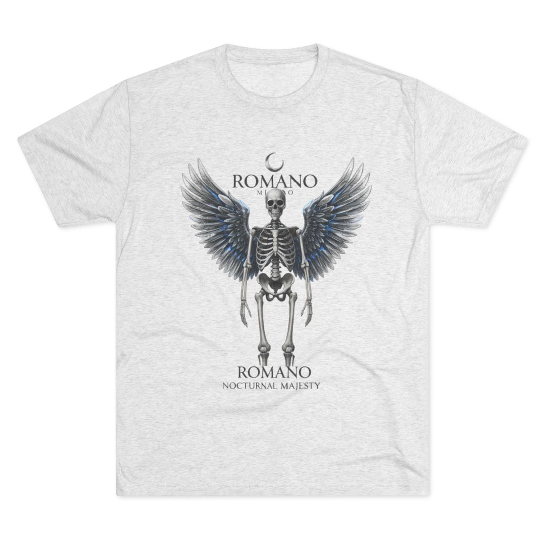 Nocturnal Majesty Skeleton Tee - Unisex Tri-Blend Crew Shirt, Halloween, Gothic Fashion, Casual Wear, Unique Gift