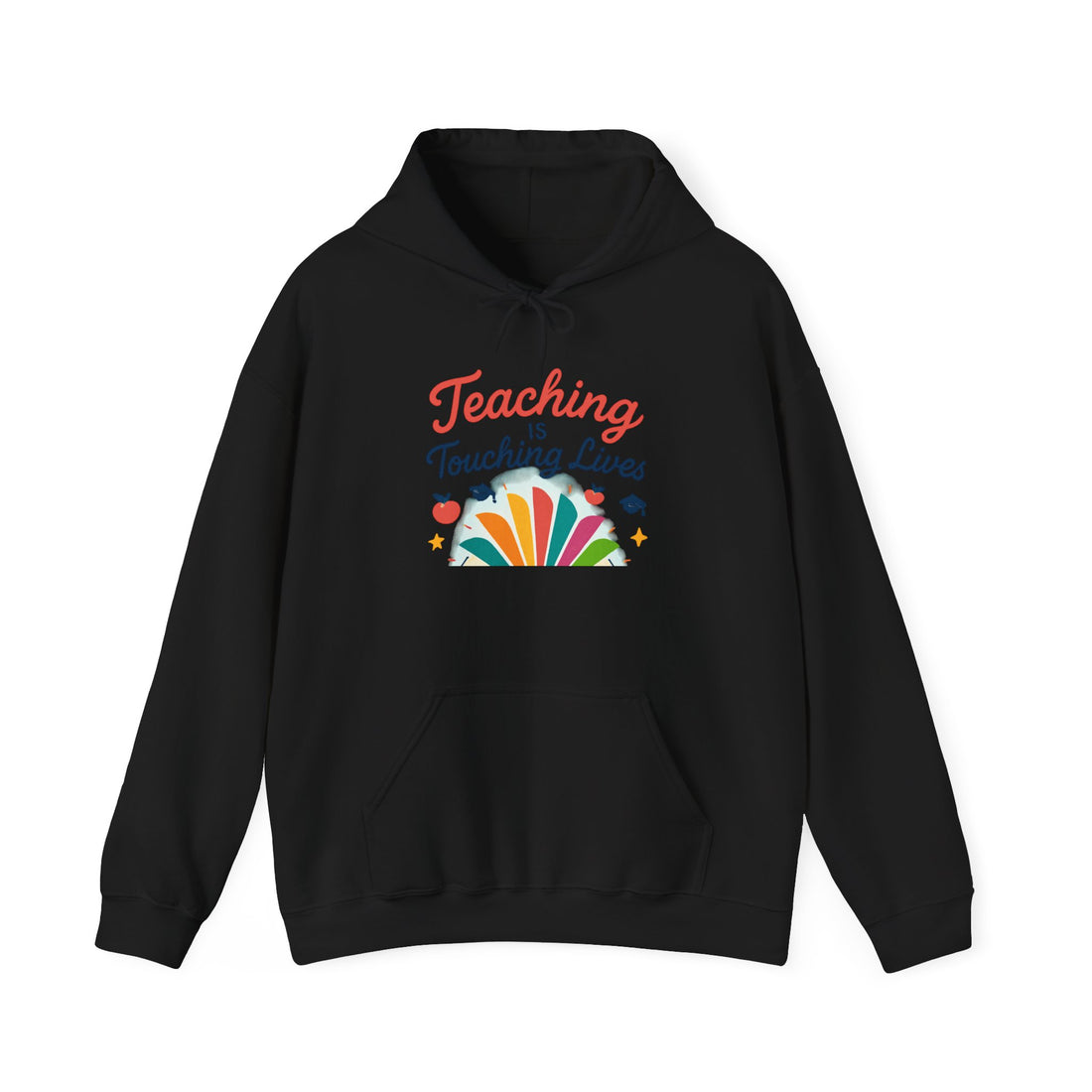 Teacher Hoodie - "Teaching Is Touching Lives" Colorful Book Design