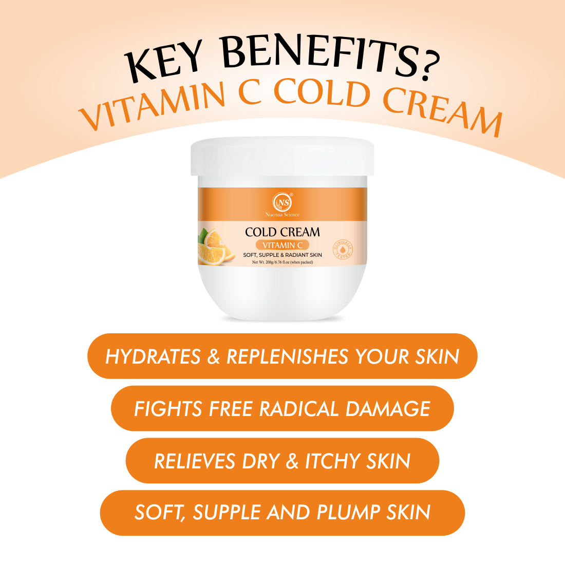 Vitamin C Cold Cream for Nourishing & Glowing Skin - 200gm