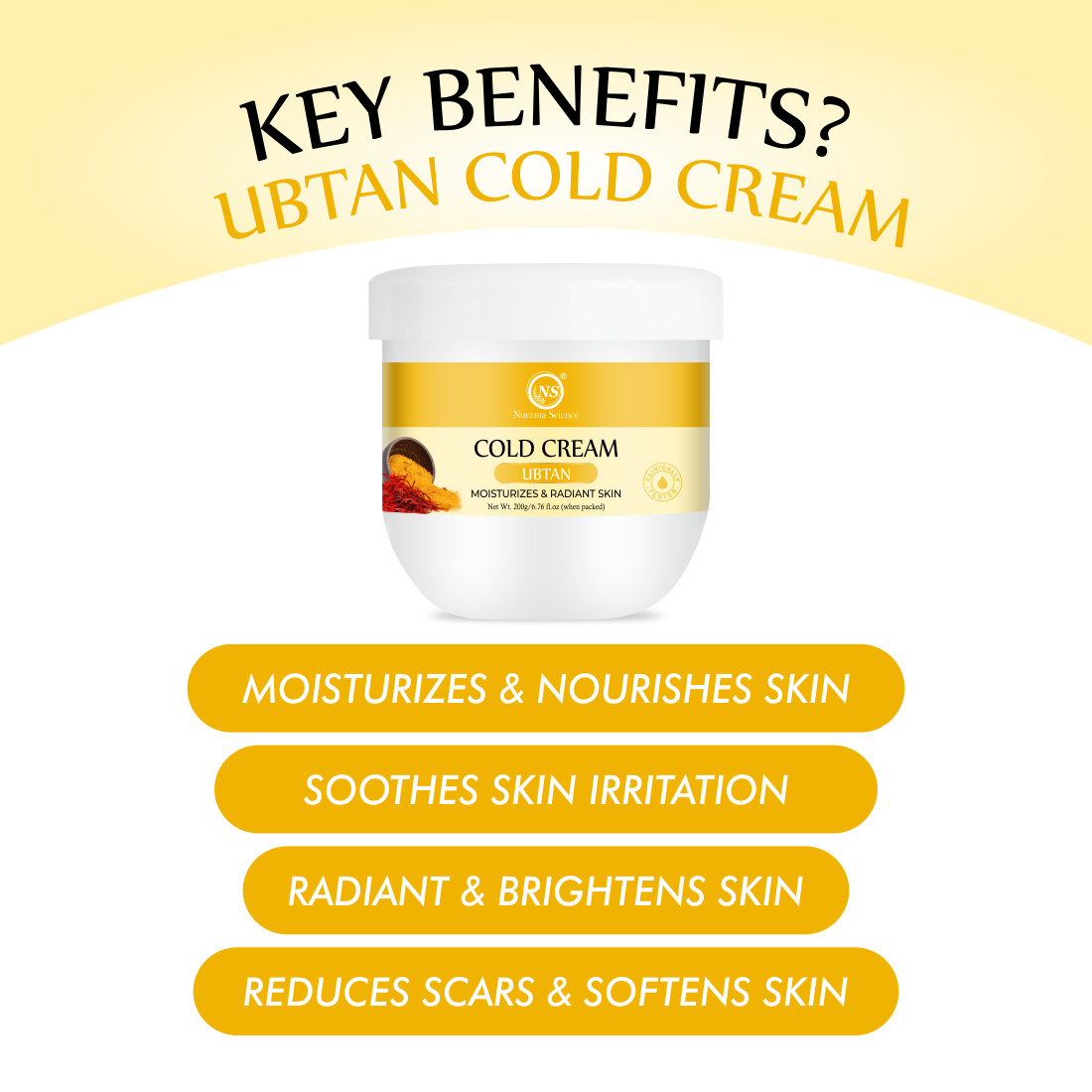 Ubtan Cold Cream for Moisturizing & Glowing Skin - 200gm