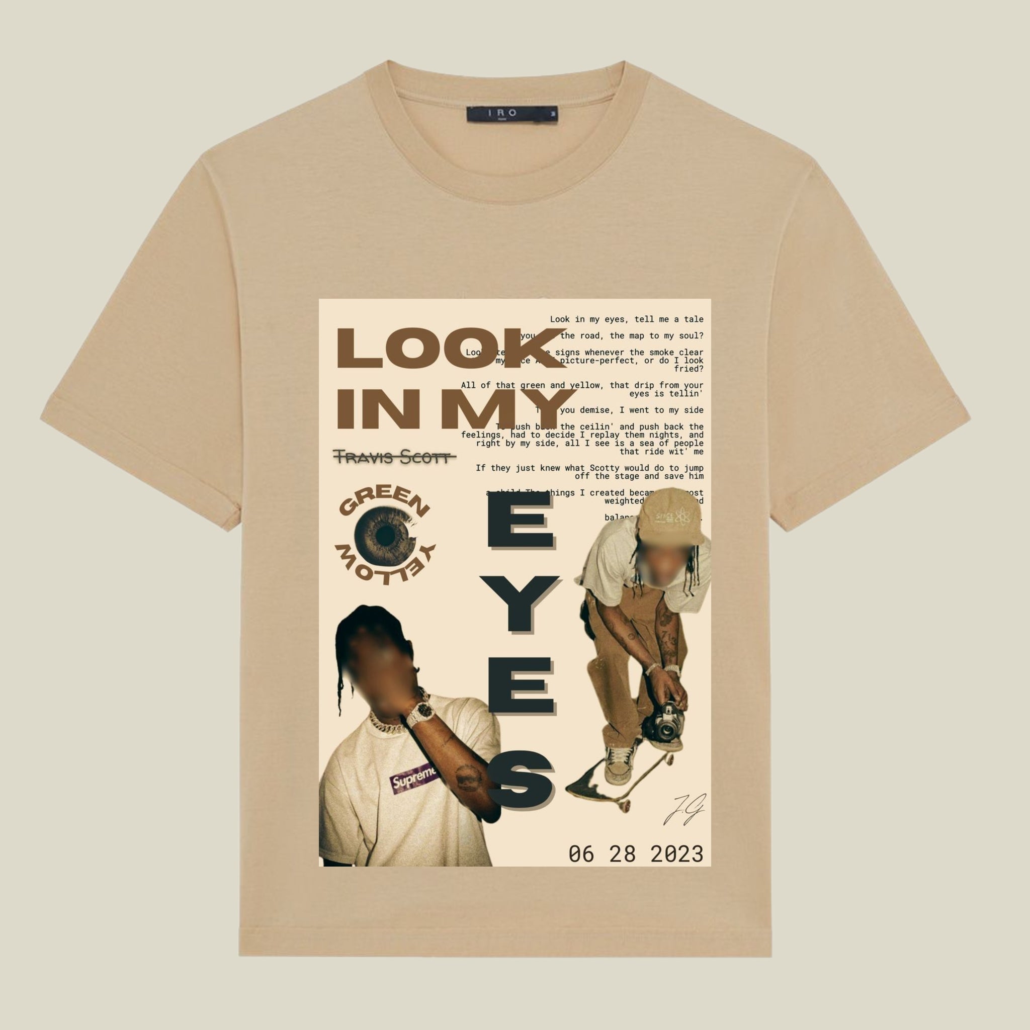 Look in My Eyes" Graphic T-Shirt – Travis-Inspired Street Edition