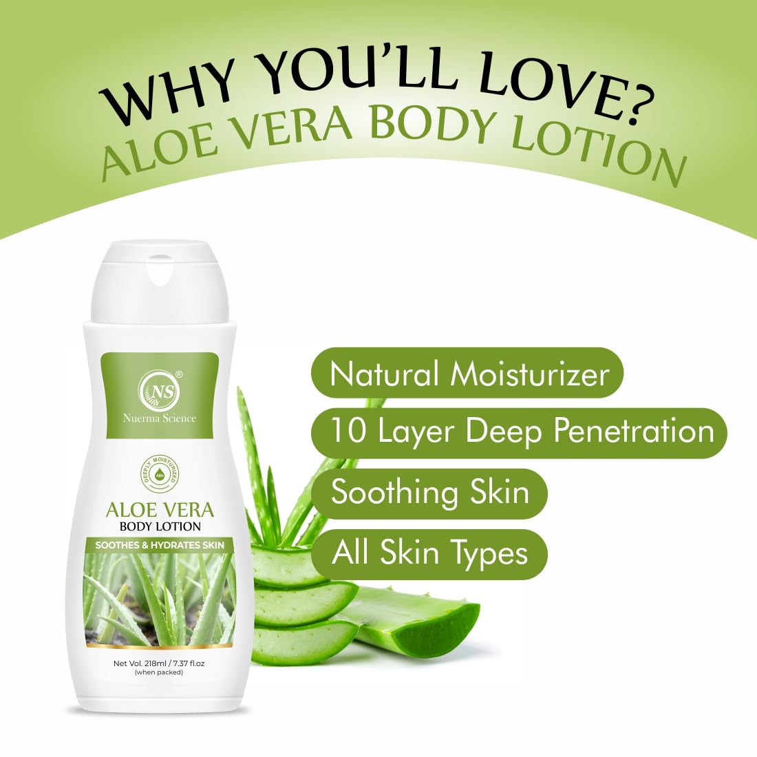 Aloe Vera Body Lotion | Deep Moisturization & Refreshing Hydration - 218ml