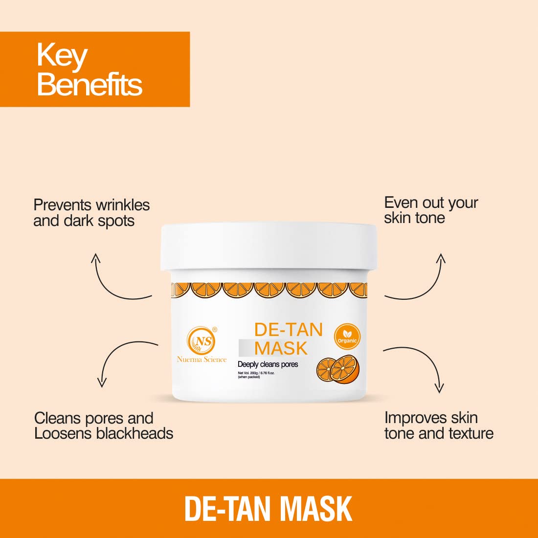 De Tan Face Scrub — Tan Removal, Blackhead Removal & Instant Whitening (200gm)