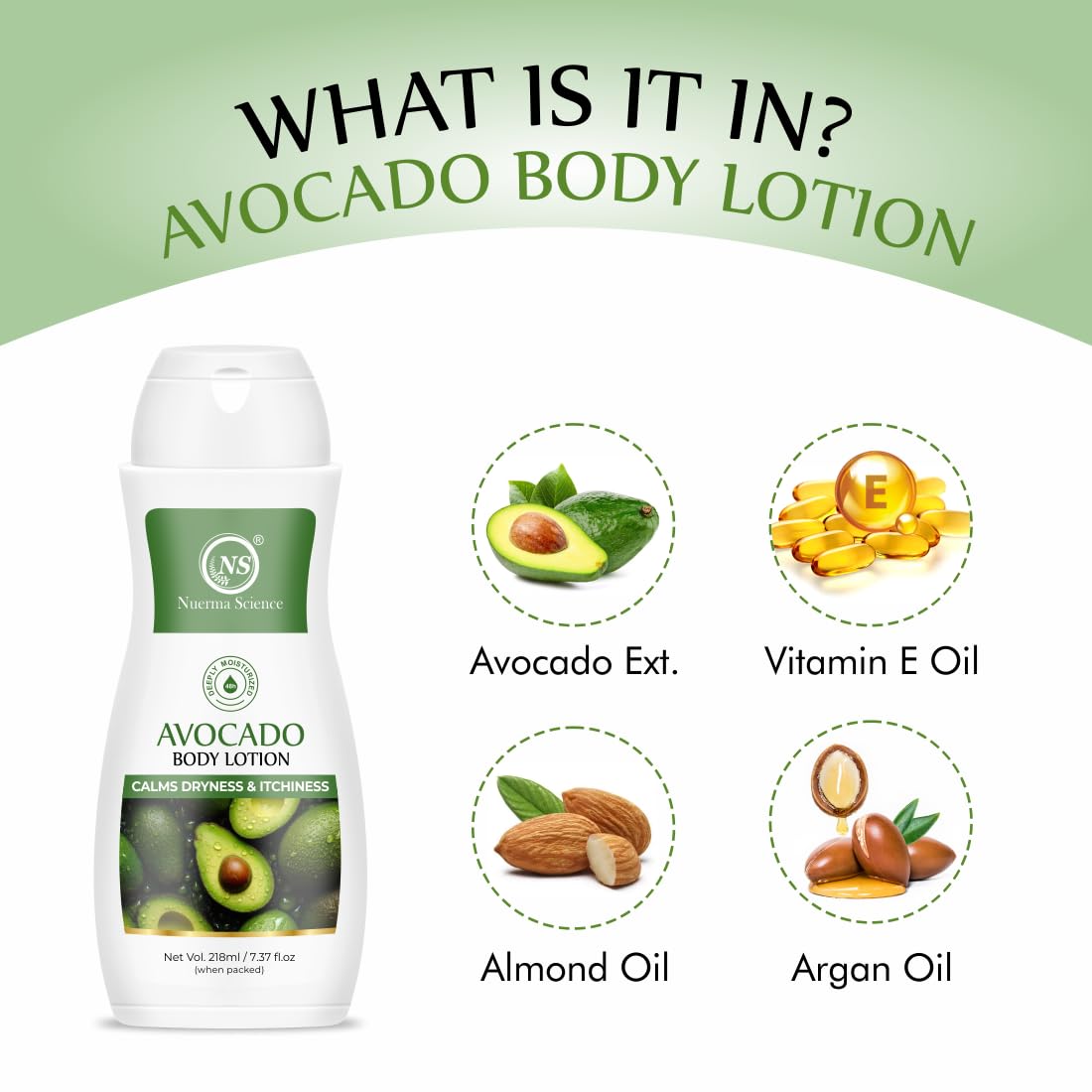 Avocado Moisturizing Body Lotion for Dry & Sensitive Skin with 24 hr Nourishment - 218ml
